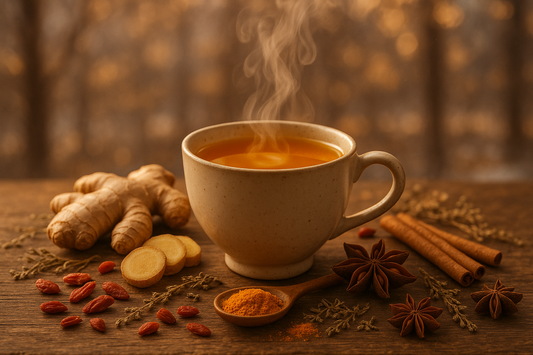 Golden Turmeric Ginger Tea - Warming Winter Immunity Recipe | TCM Seasonal Wellness