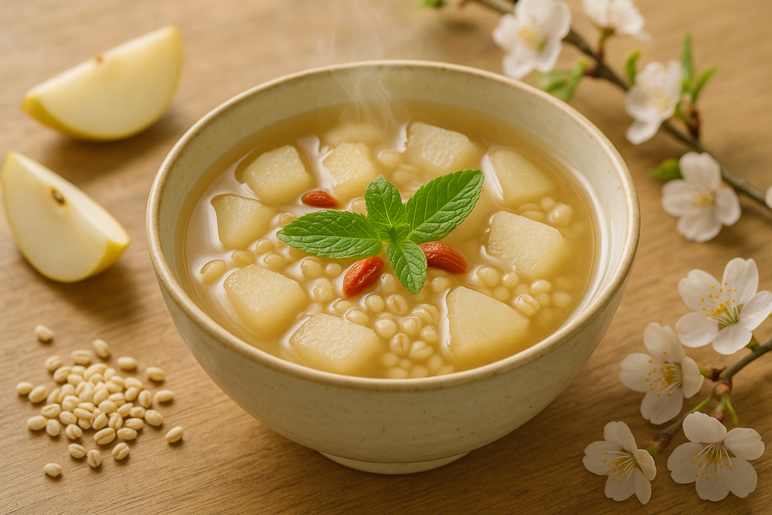 Spring Pear Barley Soothing Stew - Nourishing Recipe for Gentle Hydration