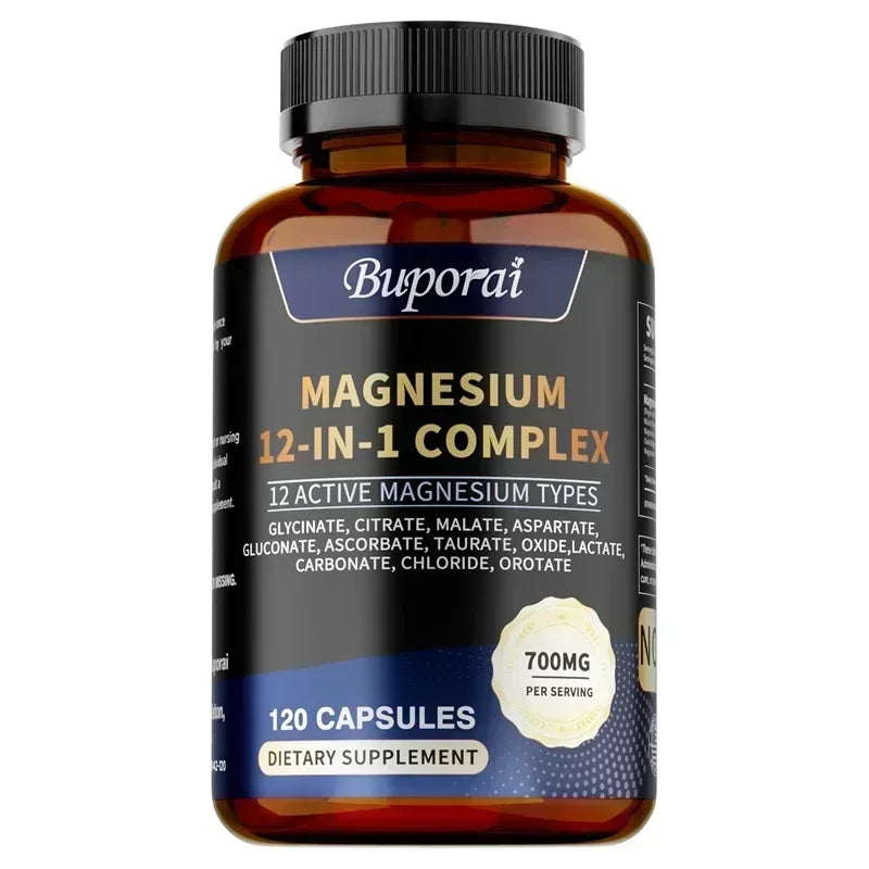 Magnesium 12-IN-1 Complex - Supports Heart and Bone Health, Aids Relaxation, Improves Muscle Strength, and Boosts Immunity