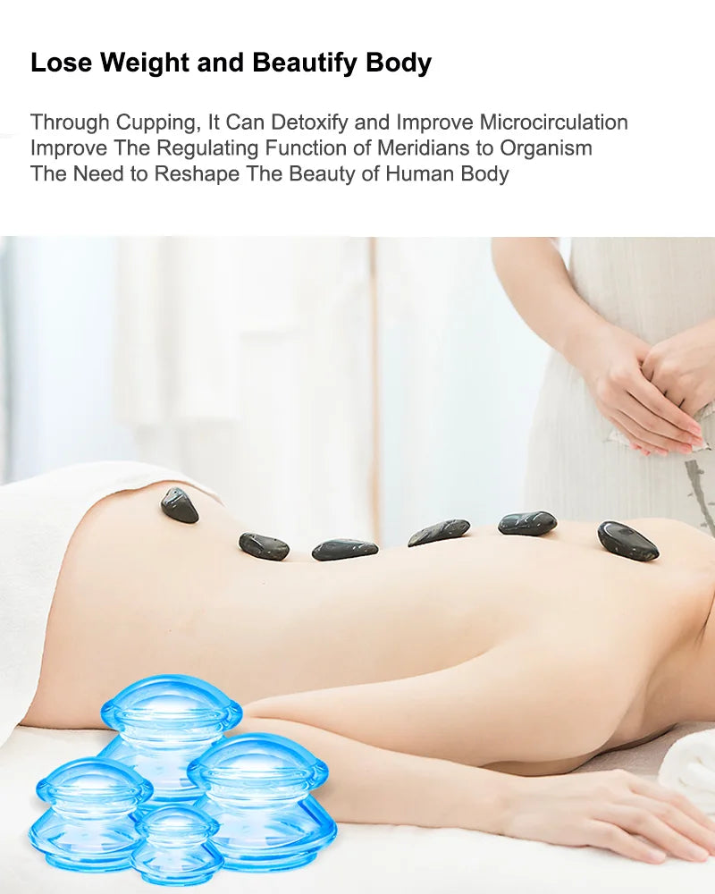 Anti-cellulite Silicone Suction Cup Ventosas Massage Body Cups Vacuum Cupping Therapy Set Masajeador Face Sucker Slimming Jars