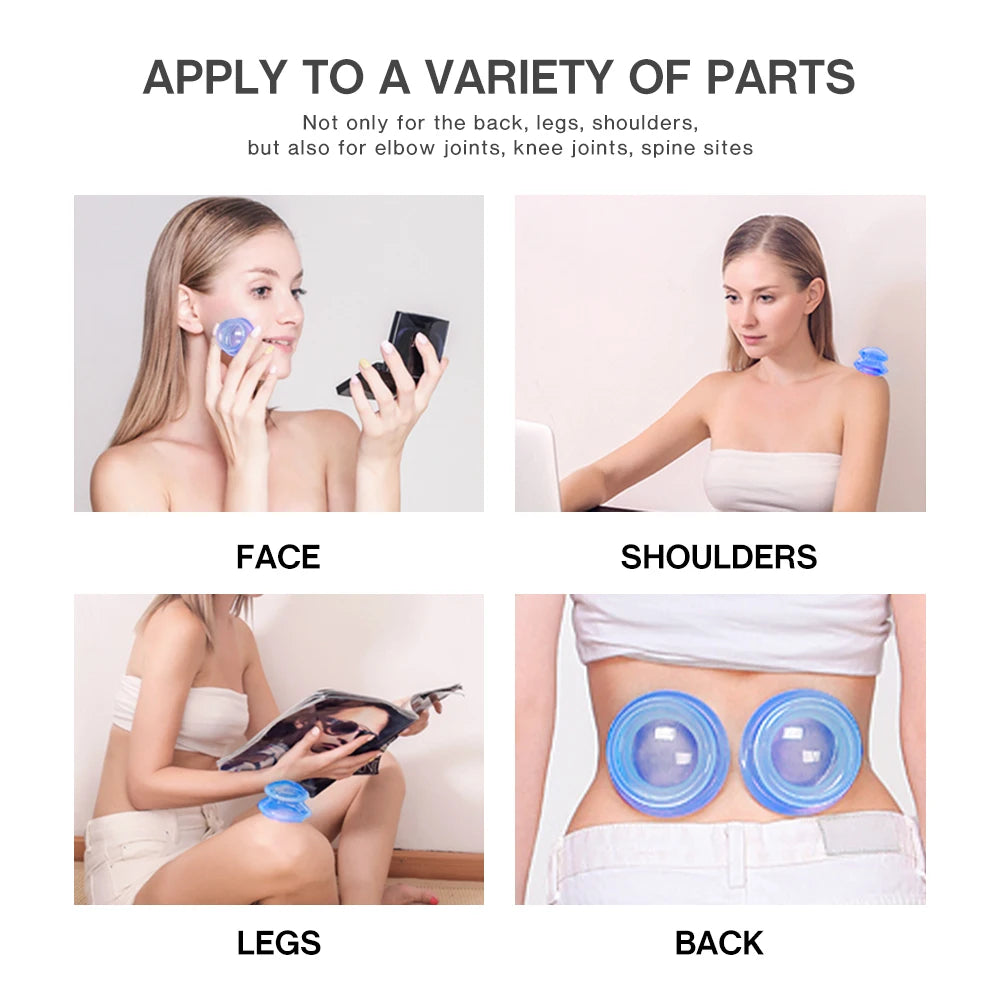 Silicone Vacuum Cupping Set Massage Body Cups Back Gua Sha Ventosas Suction Cup Anti-Cellulite Skin Lift Physiotherapy Jars
