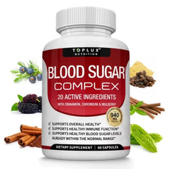 Vitamin C, Vitamin E Supplement, Blood Sugar Complex, Supports Heart Health, Overall Health and Immune System, 60 Capsules