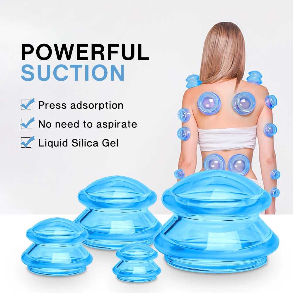 Silicone Vacuum Cupping Set Massage Body Cups Back Gua Sha Ventosas Suction Cup Anti-Cellulite Skin Lift Physiotherapy Jars