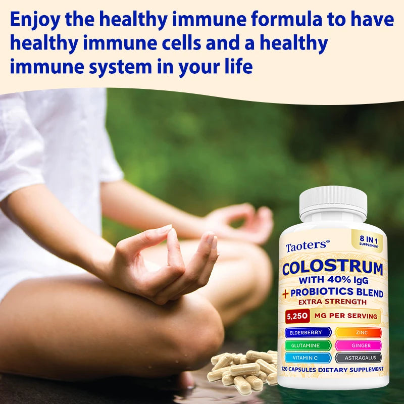 Colostrum Supplement, Grass Fed Colostrum, Probiotics, Elderberry, Astragalus, Vitamin C, Digestive Health, Gut & Immune Health