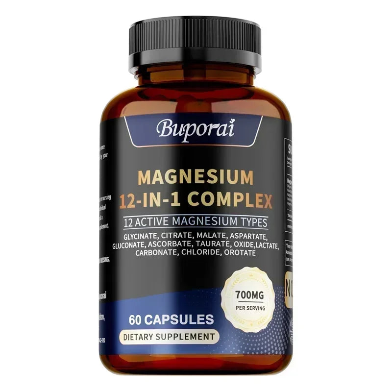 Magnesium 12-IN-1 Complex - Supports Heart and Bone Health, Aids Relaxation, Improves Muscle Strength, and Boosts Immunity