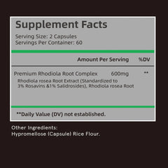Rhodiola Rosea Capsules - Boosts Energy and Stamina, Improves Mood,Relieves Stress,  and Enhances Focus - 120 Capsules