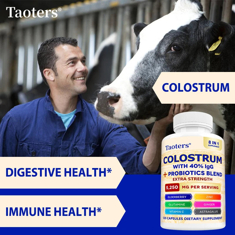 Colostrum Supplement, Grass Fed Colostrum, Probiotics, Elderberry, Astragalus, Vitamin C, Digestive Health, Gut & Immune Health