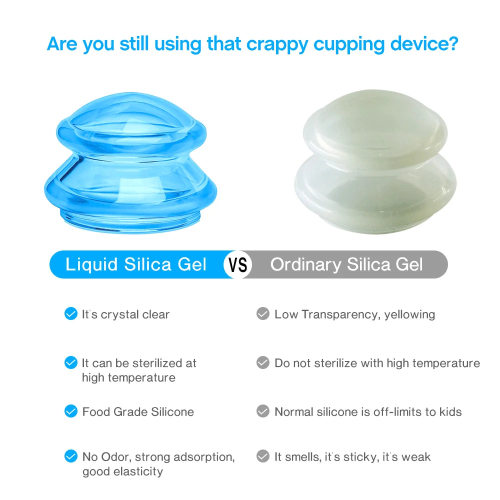 Silicone Vacuum Cupping Set Massage Body Cups Back Gua Sha Ventosas Suction Cup Anti-Cellulite Skin Lift Physiotherapy Jars