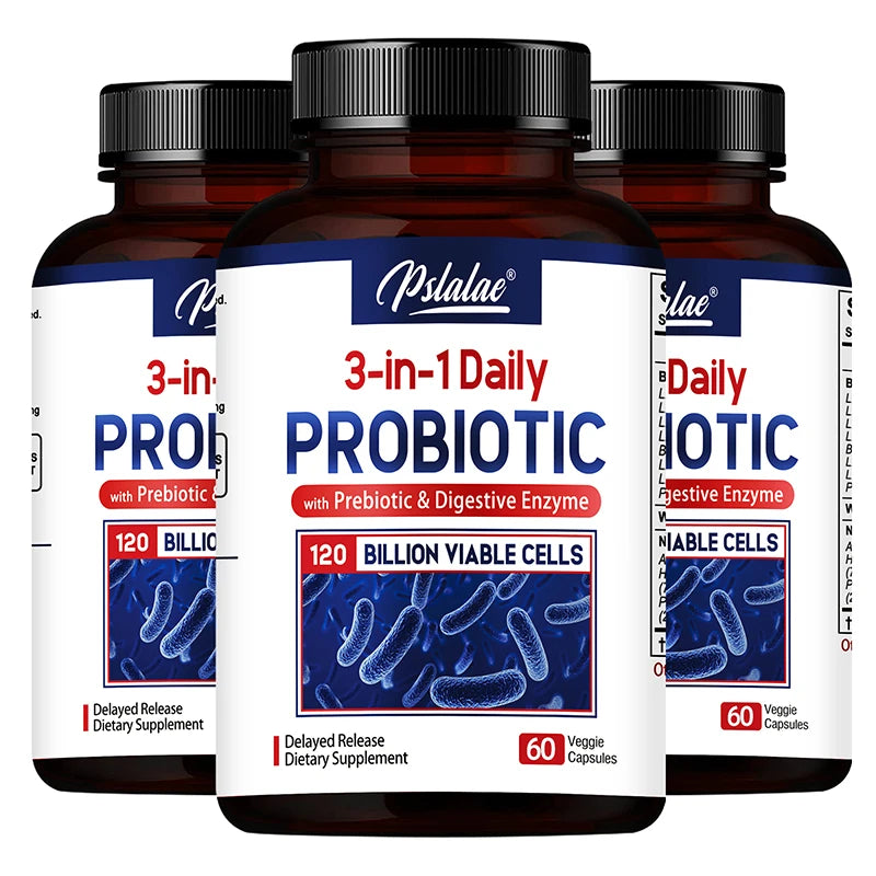 Probiotics + Prebiotics + Digestive Enzymes - Improves Digestion and Immunity, Relieves Constipation, Supports Intestinal Health