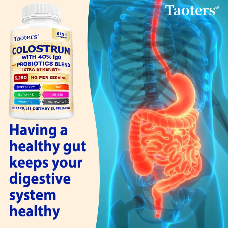 Colostrum Supplement, Grass Fed Colostrum, Probiotics, Elderberry, Astragalus, Vitamin C, Digestive Health, Gut & Immune Health