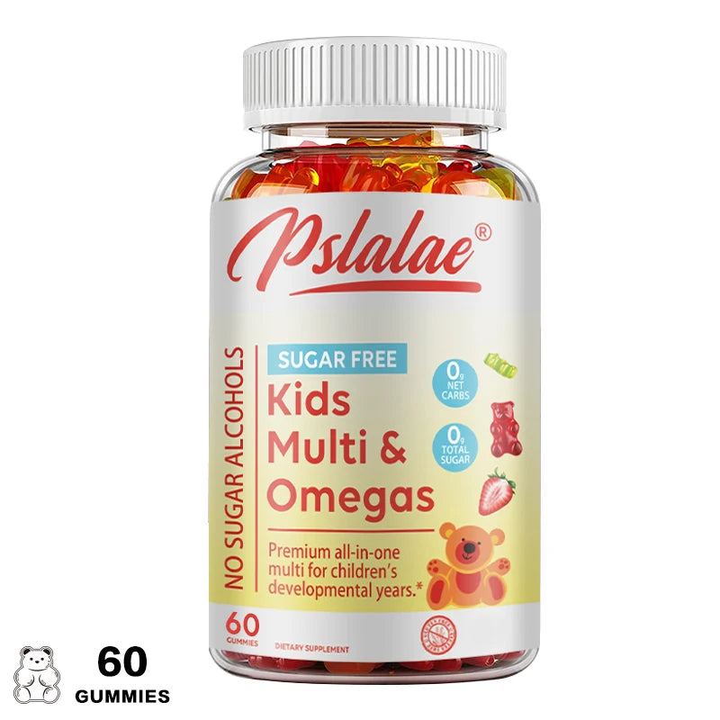 Multivitamin Gummies for Kids, Sugar Free Gummies with Vitamins C, D, B6 & Zinc, Flaxseed Oil Omega 3 ALA, Erythritol Free