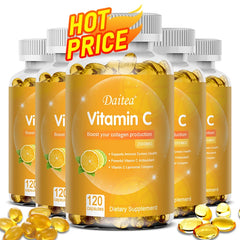 Daitea Vitamin C Capsules 2000 mg Nutritional Supplement - Antioxidants promote skin, hair, nails and immune health