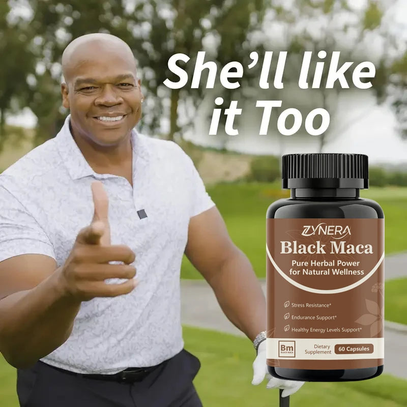 Powerful Black Maca Capsules Testosterone Booster for Men Increase Strength Stamina Energy Enhance Immunity Supplement  Big 18