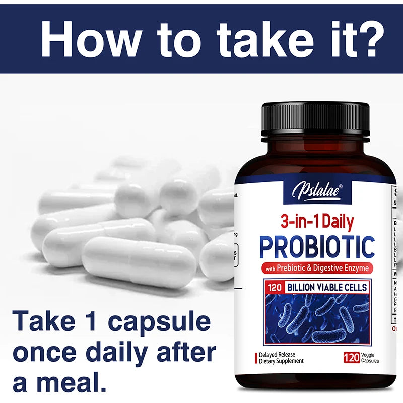 Probiotics + Prebiotics + Digestive Enzymes - Improves Digestion and Immunity, Relieves Constipation, Supports Intestinal Health